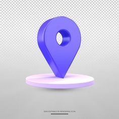 a purple pin on a white plate with the word'location'in front of it