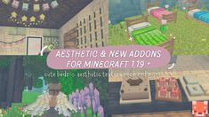 several different screens with the text aesthetic & new addons for minecraft 19 +