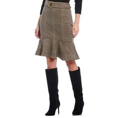 New Calvin Klein Skirt Size 14 Women's A-Line Flared Plaid Belted Knee Length Brown Condition: Brand New With Tag In Original Bag Brand: Calvin Klein Msrp: $89.5 Size: 14 Material: Shell: 87% Polyester, 11% Viscose, 2% Spandex; Lining: 100% Polyester Color: Brown Plaid Length: 24 Waist: 17 Measurements (In Inches) Are Approximate & Based On Flat Lay. Knee Length Belted Dry Clean Imported Cknm0inp381 Fitted Belted Skirt For Fall, Belted Skirt For Fall, Fall Pencil Skirt With Belt, Belted Skirt For Workwear In Fall, Fall Workwear Belted Skirt, Brown Belted Skirt For Workwear, Belted Skirt For Fall Workwear, Casual Calvin Klein Bottoms For Fall, Calvin Klein Casual Fall Bottoms