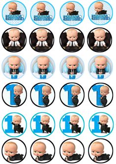 Boss Baby Cupcake Toppers Printable, Babyboss Birthday Theme, Boss Baby Stickers, Baby Boss Birthday Party Theme