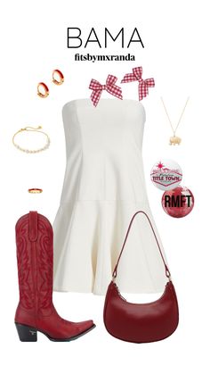 BAMA GAMEDAY FIT #outfitinspo #gameday #gamedayfit #gamedayoutfit #alabama #alabamagameday #bamarush Alabama Outfits, Bama Rush, Rush Outfits, College Fits, Country Concert Outfit