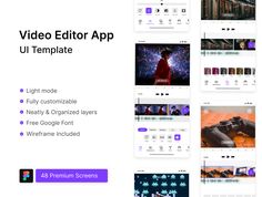 Video Editor App UI ------- Video Editor App, Web App Ui Design, Editor Video, Design Guidelines, Mobile Ui Design, Game Resources, App Template, T Lights