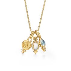 18K Classic Charm Necklace featuring Royal Blue Moonstone, rock crytal amulet and angel charms with diamond on 18" ball chain Crystal Amulet, Board Party, Xmas Wishlist, Diamond Chain Necklace, Amulet Charm, Wishlist 2024, Horseshoe Pendant, Horseshoe Necklace, Signature Necklace