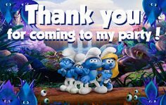 the smurfs thank you for coming to my party