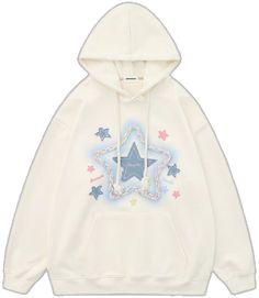 Star Applique, Star Hoodie, Aesthetic Hoodies, Top Streetwear Brands, Star Graphic, Aelfric Eden, Oversized Hoodies, Trendy Hoodies, Embroidery Hoodie