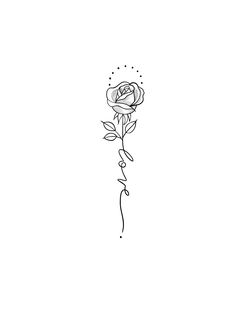 a black and white drawing of a rose