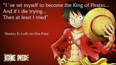 one piece quote with monkey d luffy from the movie one piece on red background