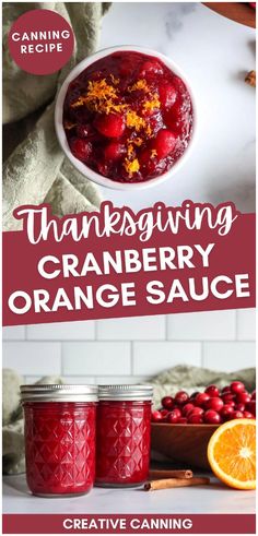 Discover the perfect Thanksgiving cranberry orange sauce recipe that combines fresh cranberries, orange juice, and a hint of cinnamon for a flavorful holiday side. This easy recipe can be made fresh or canned ahead of time to reduce holiday stress. Find more Thanksgiving sides, Christmas recipes, healthy side dishes, and Food Preservation at creativecanning.com. Paleo Cranberry Sauce, Cranberry Sauce Muffins, Sugar Free Cranberry Sauce, Fresh Cranberry Recipes, Thanksgiving Cranberry, Orange Sauce Recipe, Making Sandwiches, Fresh Cranberry Sauce