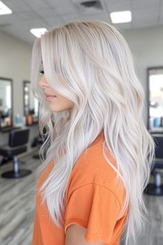 Turn heads with these 39 stunning platinum blonde hair colors for all hot blondes! 💎 From icy tones to warm hues, find your perfect platinum shade ❄️ #PlatinumBlonde #BlondeHairGoals #HairInspo Icy Cool Blonde Hair Color, Icy Blonde Hair Color, Blonde Ideas, Cool Blonde Hair Colour, Embrace Messy Hair, Blonde Hair Colors, Silver Ash