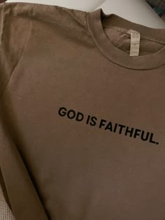 God is faithful | heavyweight T-shirt Christian Tees Women, God Clothing, Brand Hoodies, Minimal Shirt Design, God Is Faithful, Christian Clothing Brand, Jesus Clothes, Christian Shirts Designs, Church Shirt