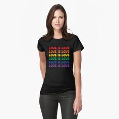 Get my art printed on awesome products. Support me at Redbubble #RBandME: https://www.redbubble.com/i/t-shirt/Love-Is-Love-Rainbow-by-WhatToGift/144745517.EEZDA?asc=u Pride Month Outfits, Gift Ideas For Gamers, Pride Aesthetic, Transgender Outfits, Best Gift For Mom, Rainbow Style, Crochet Fairy, Valentines Couple, Lgbt Equality