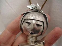 Buddy Lee Mossman Signed Sterling Silver Necklace Pendant Kachina Turquoise Vtg | eBay Queen Jewelry, Silver Necklace Pendant, African Queen, Sterling Silver Necklace Pendants, Sterling Silver Necklace, Santa Fe, Necklace Pendant, Sterling Silver Necklaces, Silver Necklace