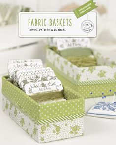 fabric baskets sewing pattern and tutorial by the crafter's workshop, inc