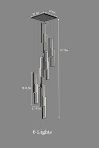 a drawing of a chandelier hanging from the ceiling, with measurements for it