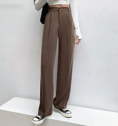 STRAIGHT Pants Relaxed Fit Trousers Office High Waisted High-Rise Pants Women Straight Cut Pants for Women Office Lady High Waist Clothes  Thanks For Visiting Our Shop  *Please check the size chart in the last picture carefully. Do not select directly according to your habit.  Shipping🚑 Shipping to USA 11-21 days  Return✅ I accept returns and cancellations if you have solid reasons otherwise no returns. Contact me within: 14 days of delivery Ship items back within: 30 days of delivery Request a Loose Wide Leg Pants, Pants Women Fashion, Oversize Casual, Suit Pant, Y2k Clothing, Long Trousers, Long Sleeves Coats, High Rise Pants, Fitted Trousers