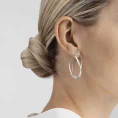 INFINITY Earhoops, Large Georg Jensen Jewelry, Infinity Earrings, Scandinavian Jewelry, Loop Earrings, Minimal Jewelry, Georg Jensen, Sterling Silver Hoop Earrings, Timeless Jewelry, Large Earrings