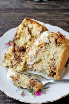 a piece of cake on a plate with a fork