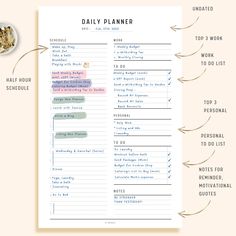 Work From Home Planner Printable Daily Schedule Template - Etsy To Do List For Work, Student Daily Planner, Work From Home Planner, Printable Daily Schedule, Daily Work Planner, Budget Planner Free, Weekly Budget Planner, Daily Planner Printables Free, Daily Schedule Template