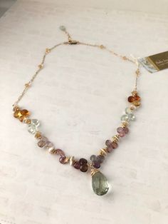 Semiprecious Stones Jewelry, Precious Stones Jewelry, Semi Precious Stone Jewelry, Stone Jewelry Necklace, Spring Necklace, Pretty Jewelry Necklaces, Semiprecious Stone Jewelry, Necklace Ideas, Semi Precious Jewelry