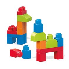 the building blocks are all different colors and shapes