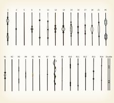 an image of different types of poles and rods in various sizes, shapes and colors