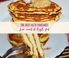 Do you want to indulge in something sweet, fluffy and buttery? Try the best keto pancakes with coconut flour. The pancakes are sugar-free, low-carb, high-fat and super easy to make. Just blend all the ingredients, cook them and enjoy keto pancakes for breakfast or as a low carb dessert. Pancakes Low Carb, Best Keto Pancakes, Coconut Flour Pancakes, Low Carb Pancakes, Keto Pancakes, Low Carb Dessert, Tasty Pancakes, Crab Recipes, Free Keto Recipes