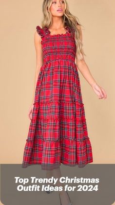 All Is Calm, Red Plaid Dress, Rush Dresses, Red Dress Boutique, Looks Black, Fancy Outfits