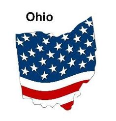 the state of ohio with an american flag on it's back and words that read, oho