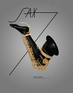 a saxophone with the words fax on it