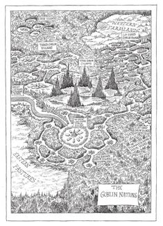 a black and white drawing of a map with the words, great national park on it