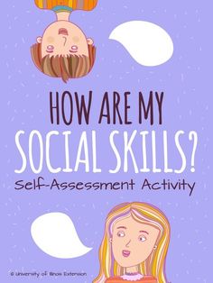 the book cover for how are my social skills? self - assignment activity with two people