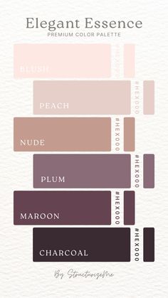 the different shades of lipstick are shown in this color palette, which is very similar to each