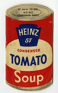 an old soup can with the word heinz's 7 / 7 condenseed to tomato soup