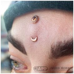 a man with nose piercings on top of his head