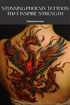 the back of a woman's neck with tattoos on it and an image of a bird