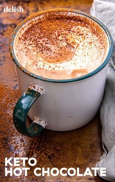 a close up of a cup of hot chocolate