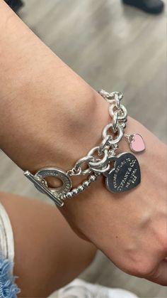 tiffanny and co jewelry dupe | tiffanny and co silver bracelet | tiffany and co silver bracelet with heart | #tiffanyandco #bracelet Tiffany And Co Bracelet Aesthetic, Tifanny Co Bracelet, Tiffany Toggle Bracelet, Tiffany And Co Heart Bracelet, Tiffany And Co Charm Bracelet, Tiffany And Co Bracelet Stack, Tiffany Jewelry Aesthetic, Tiffany Stack, Tiffany & Co