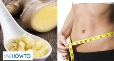 a woman measuring her waist with a measuring tape and a spoon full of cut up potatoes