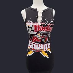 NWT Windsor Sassy Speed Racer Graphic Mini Dress
Size: Medium 
Brand New 
Windsor 
Sold Out
Retails: $29.90
Amp up your bar hopping 'fits with this edgy graphic mini dress! It features a sleeveless crew neckline, a notched V-neck design with safety pin accents, a racecar graphic with various scripts like, "Champions Racing," a mini-length hem, and a bodycon silhouette that will hug your curves. Style with a layered necklace set and sneakers.

Fit & Features

Sleeveless crew neckline
Notched V-neck design, safety pin accents
Racecar graphic, various scripts like "Champions Racing"
Mini-length hem
Bodycon silhouette
Cotton-blend fabric, moderate stretch
Runs true to size

Style #
06002-1607
#racingtank Bar Hopping, Speed Racer, Layered Necklace Set, Layered Necklace, Dress 15, Safety Pin, 15 Dresses, Layered Necklaces, Neck Designs