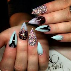 † JODI DIAMOND 🔥 JodiDiamond.com ⟁ Nail Enhancements, Nails Polish, Black Nail, Glam Nails, Hot Nails, Fabulous Nails, Unique Nails, Glitter Nail Art, Nail Inspiration