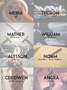 an iphone screen with the names of different authors and their characters on it, including them