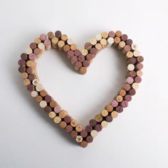 a heart made out of wine corks