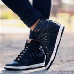 Size 7.5 Nike Wedges, Cheap Nikes, Nike Fashion, Cheap Shoes, Leather Shoes Woman, Wedge Sneakers, Shoes Nike, Womens Shoes Wedges, Black Booties