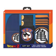 the dragon ball gift set includes socks, socks and mitts