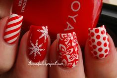 Holiday Nails Nails 2017 Trends, Christmas Nails Diy, Nails 2017, Red And White Christmas, Christmas Nail Art Designs, Holiday Nail Art, Snowflake Nails, Nails Polish, Nail Styles