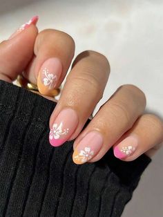 Hawaii Nails, Girly Acrylic Nails, Summer Acrylic Nails, Short Acrylic Nails Designs, Girls Nails, Dream Nails