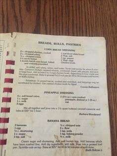 the menu for bread rolls, pastries and other items is displayed on a wooden table