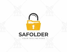 a lock and padlock logo with the word safolderr on top of it