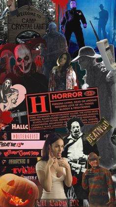 a collage of halloween related images and text