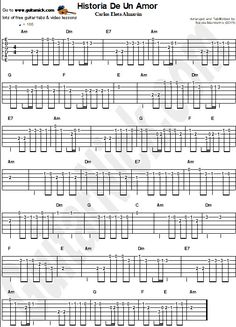 the guitar tabs are arranged in different styles and sizes